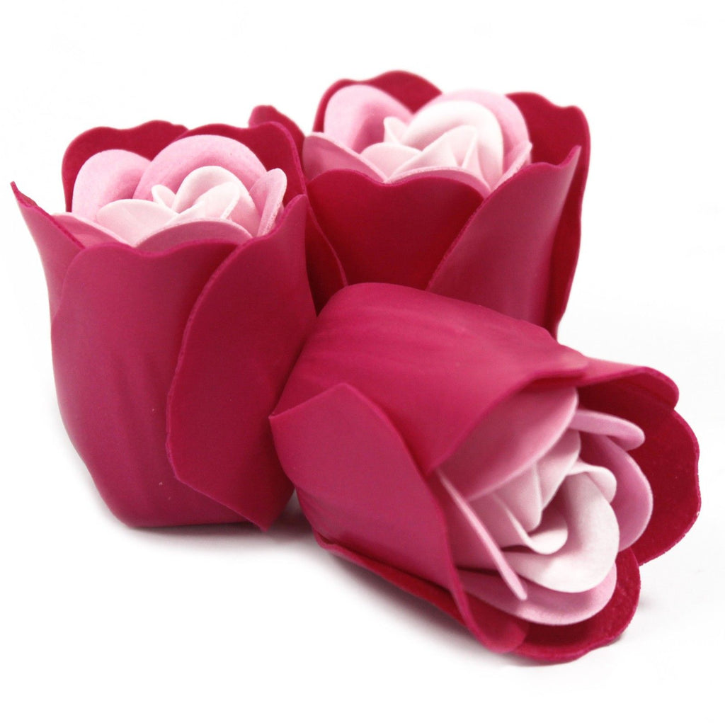Set of 3 Soap Flower Heart Box with Pink Roses for Gifting