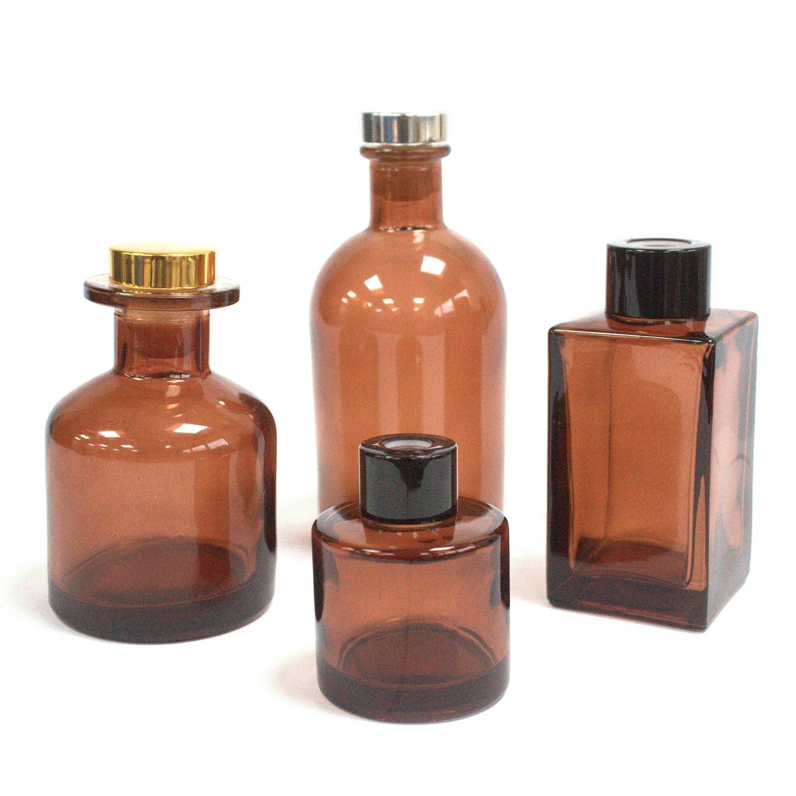 50 ml Round Reed Diffuser Bottle in Stylish Amber Glass Design