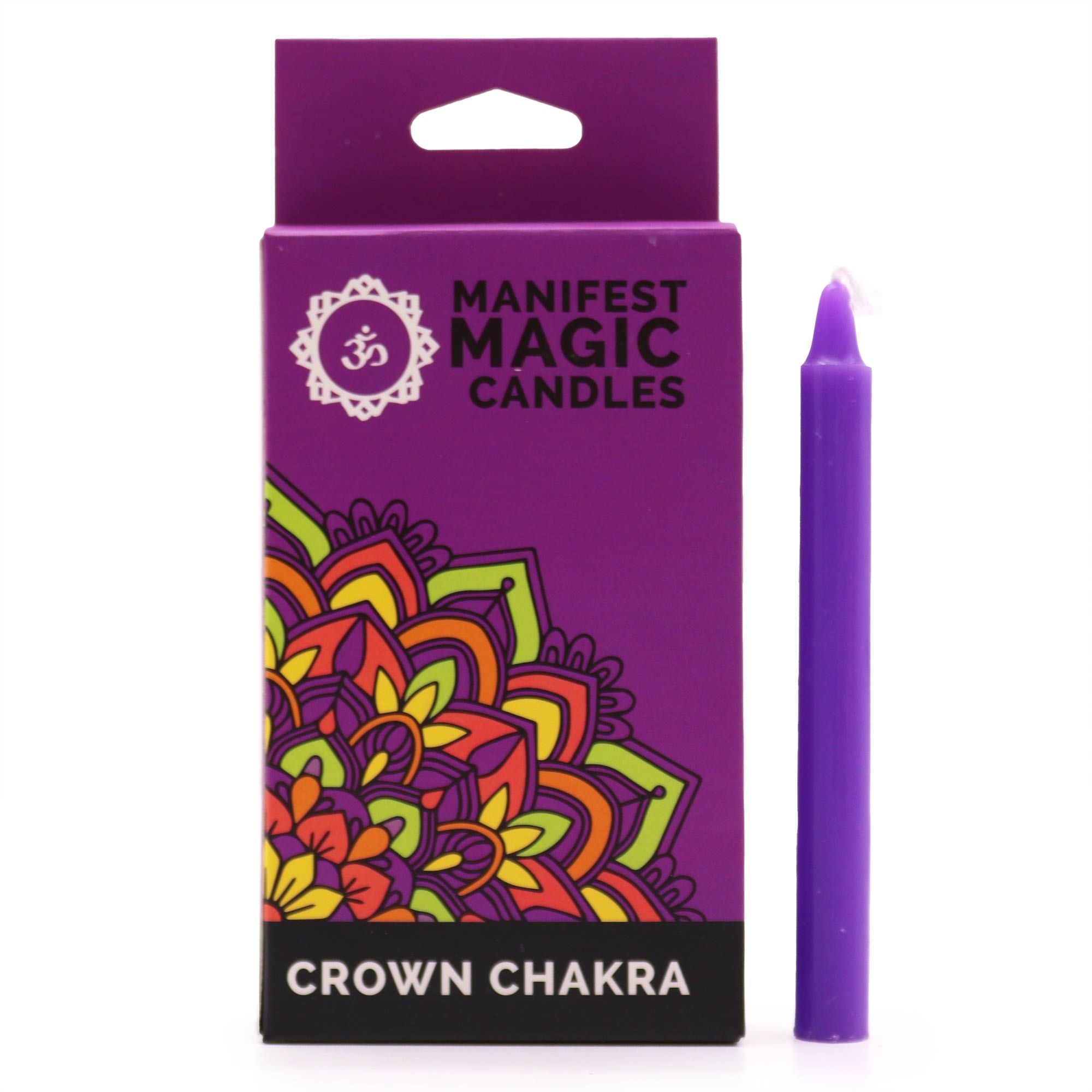 Manifest Magic Candles Pack of 12 in Violet for Crown Chakra
