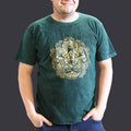 Nomad Sari Stonewashed Cotton T Shirt with Hamsa Design in Green