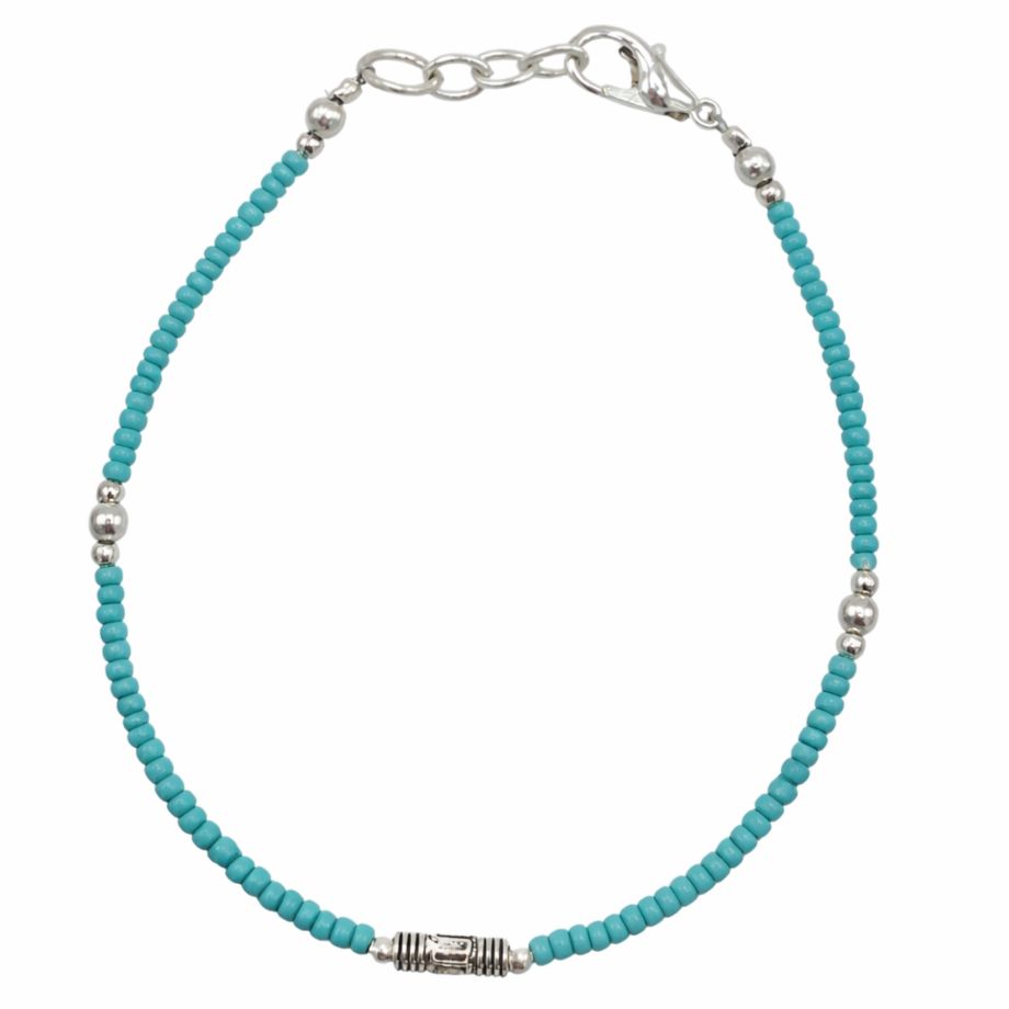 Nepalese Extra Fine Gem Bracelet with Turquoise Teardrop Accents