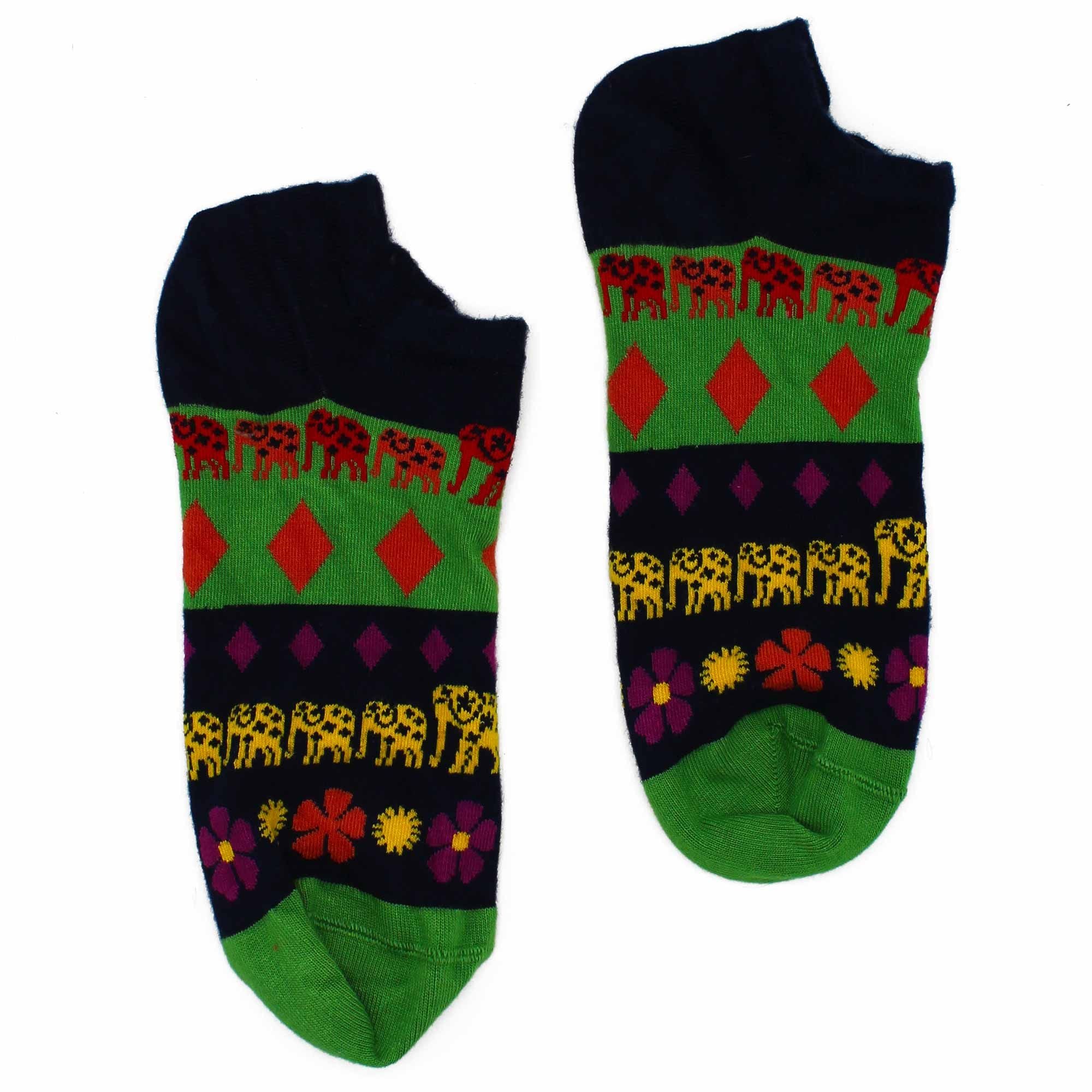 S/M Hop Hare Bamboo Socks Low Lucky Elephant Design for Comfort