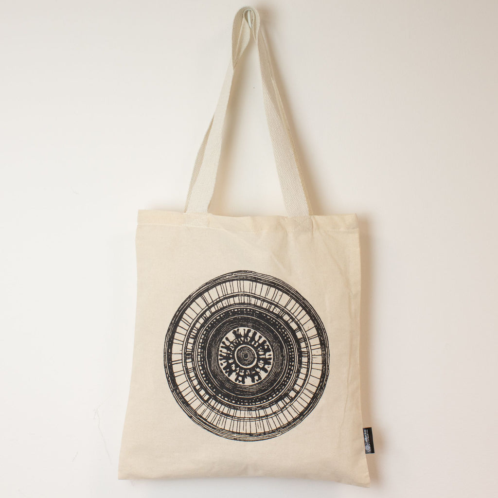 Nomad Sari Urban Mandala Tote Bag in Natural Cotton Design