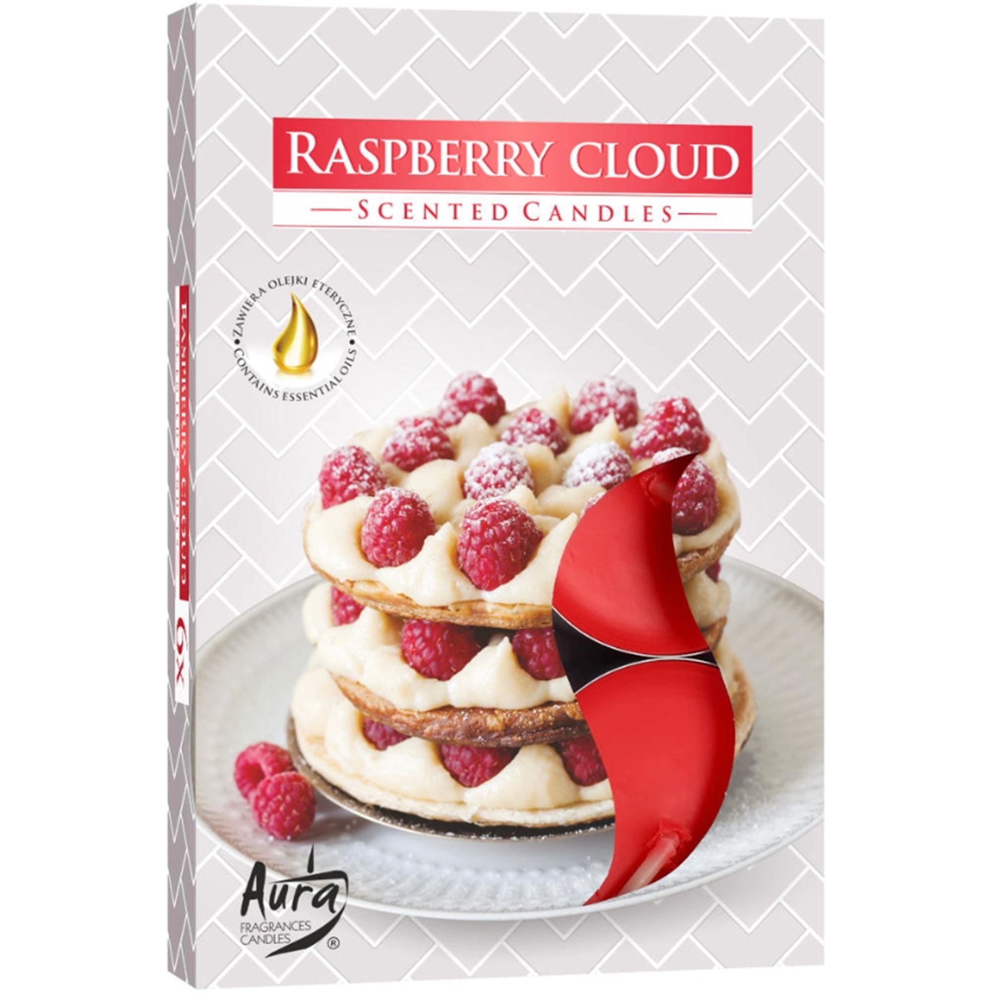 Set of 6 Raspberry Cloud Scented Tealights for Home Decor