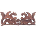 Two Facing Dragon Plaque Carving Decorative Wooden Art Piece