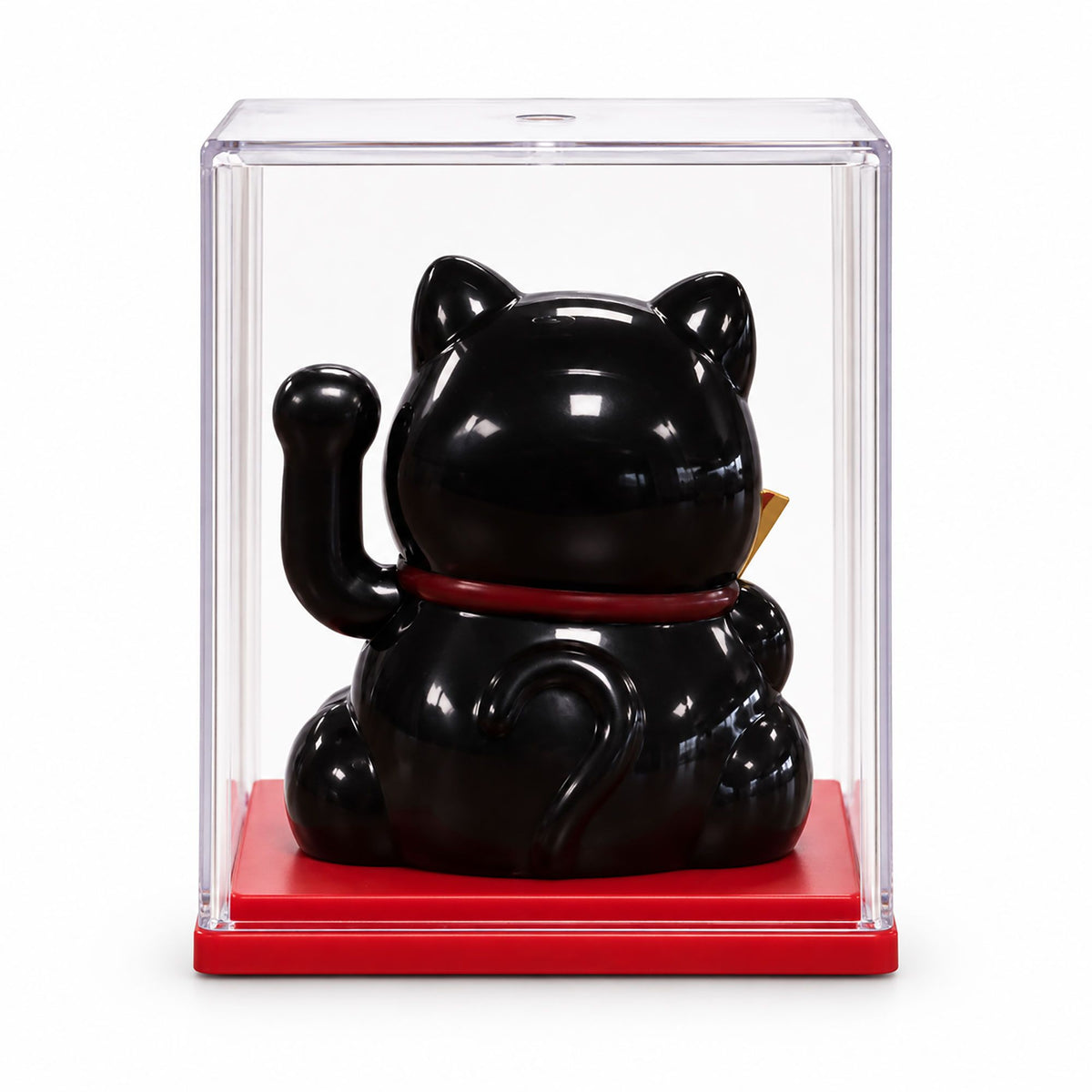 Mini Solar Powered Japanese Lucky Cat in Display Box – Black