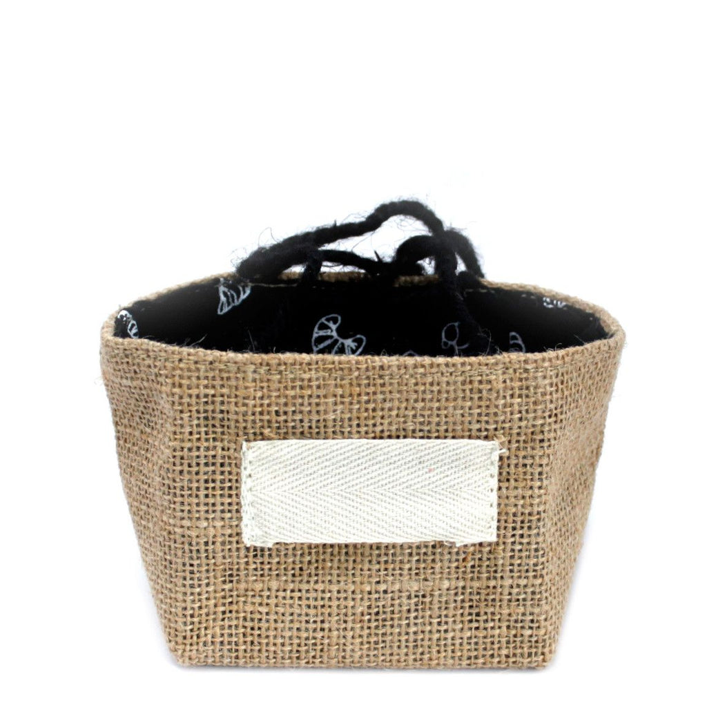 Natural Jute Cotton Gift Bag with Black Lining for Stylish Gifting