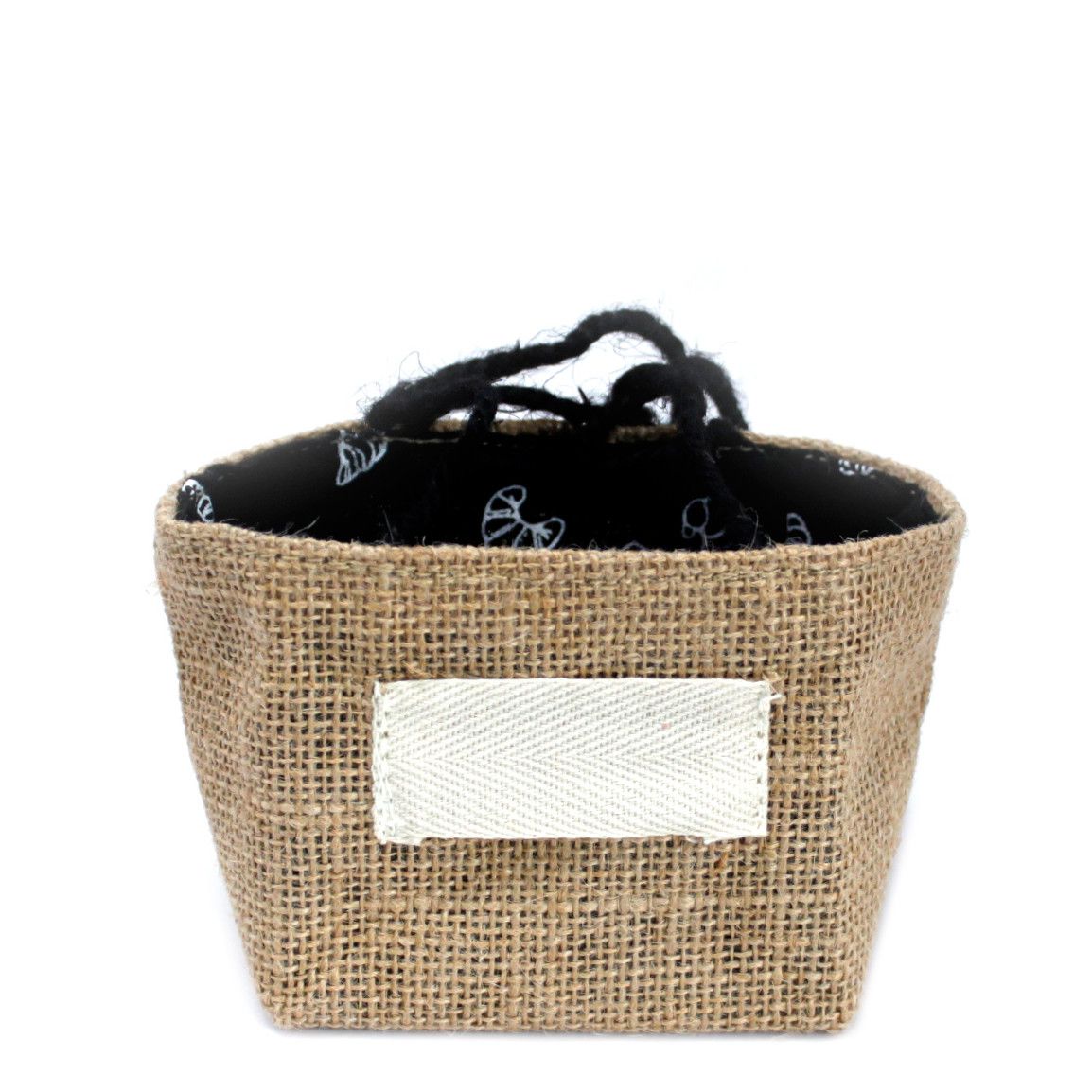 Natural Jute Cotton Gift Bag with Black Lining for Stylish Gifting
