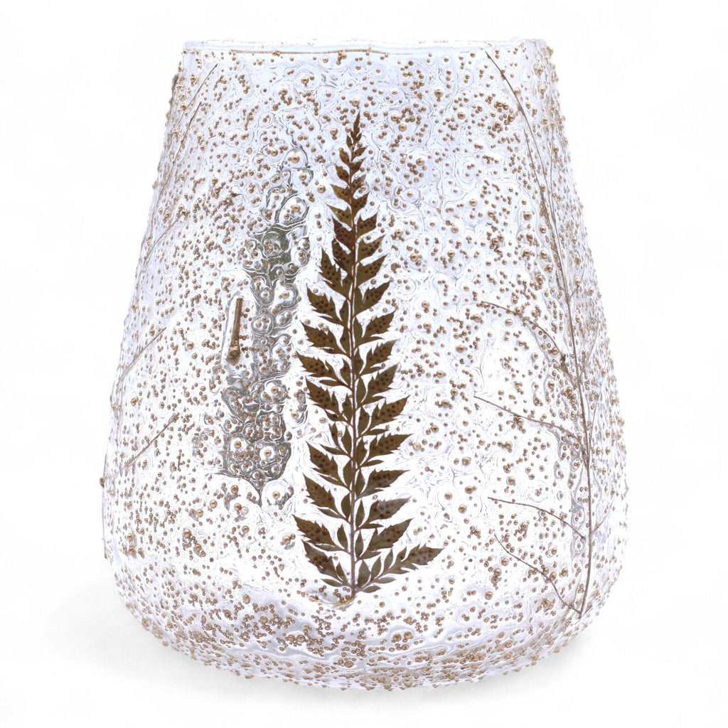 Natural Floral Glass Large Bowl Candle Holder for Home Decor