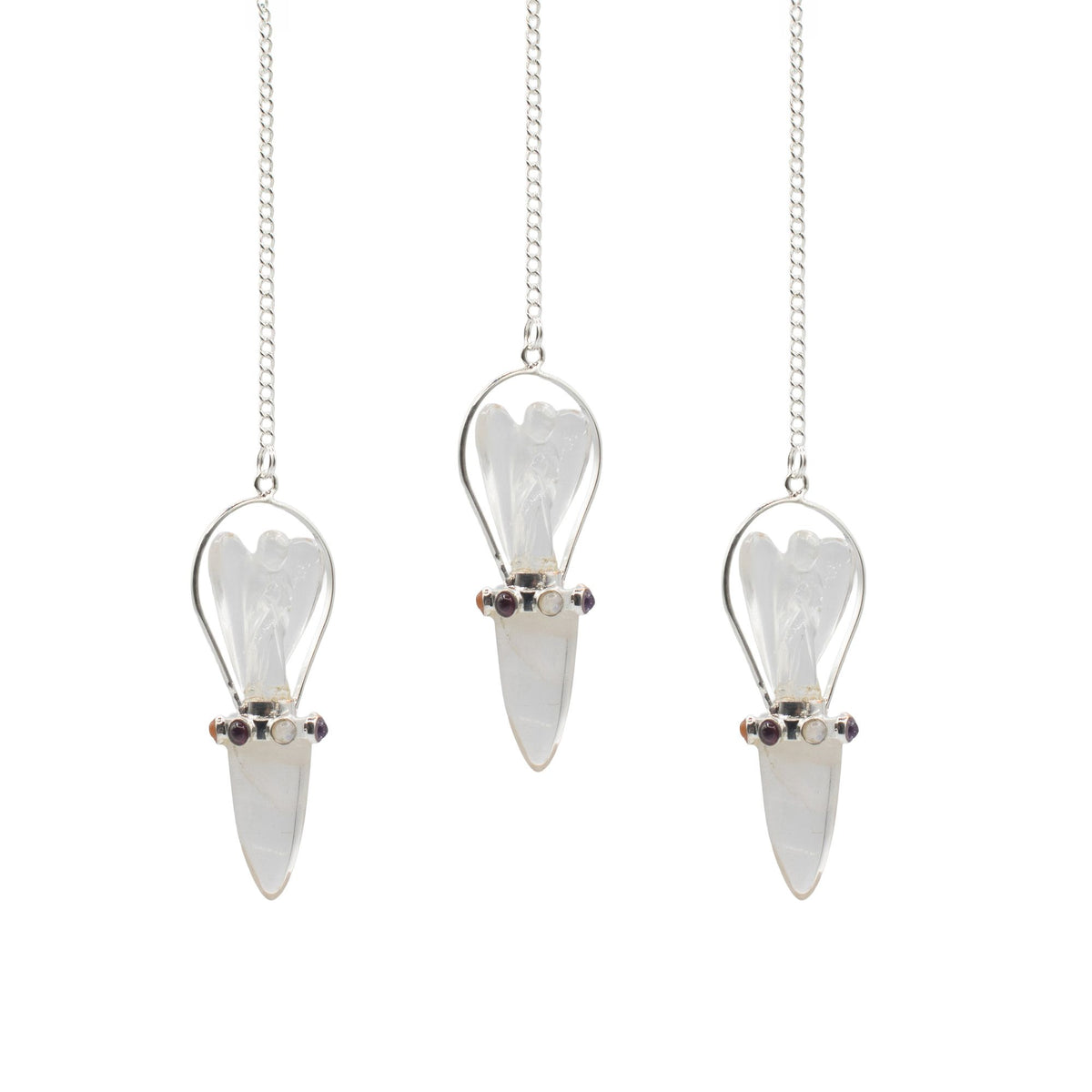 Celestial Guide - Two Piece Angel Pendulum - Chakra Band - Clear Quartz
