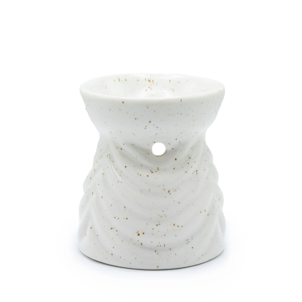 Geometric Ivory Oil Burner for Stylish Home Fragrance Experience