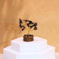 Mini Gemstone Tree on Wood Base with 15 Black Agate Stones