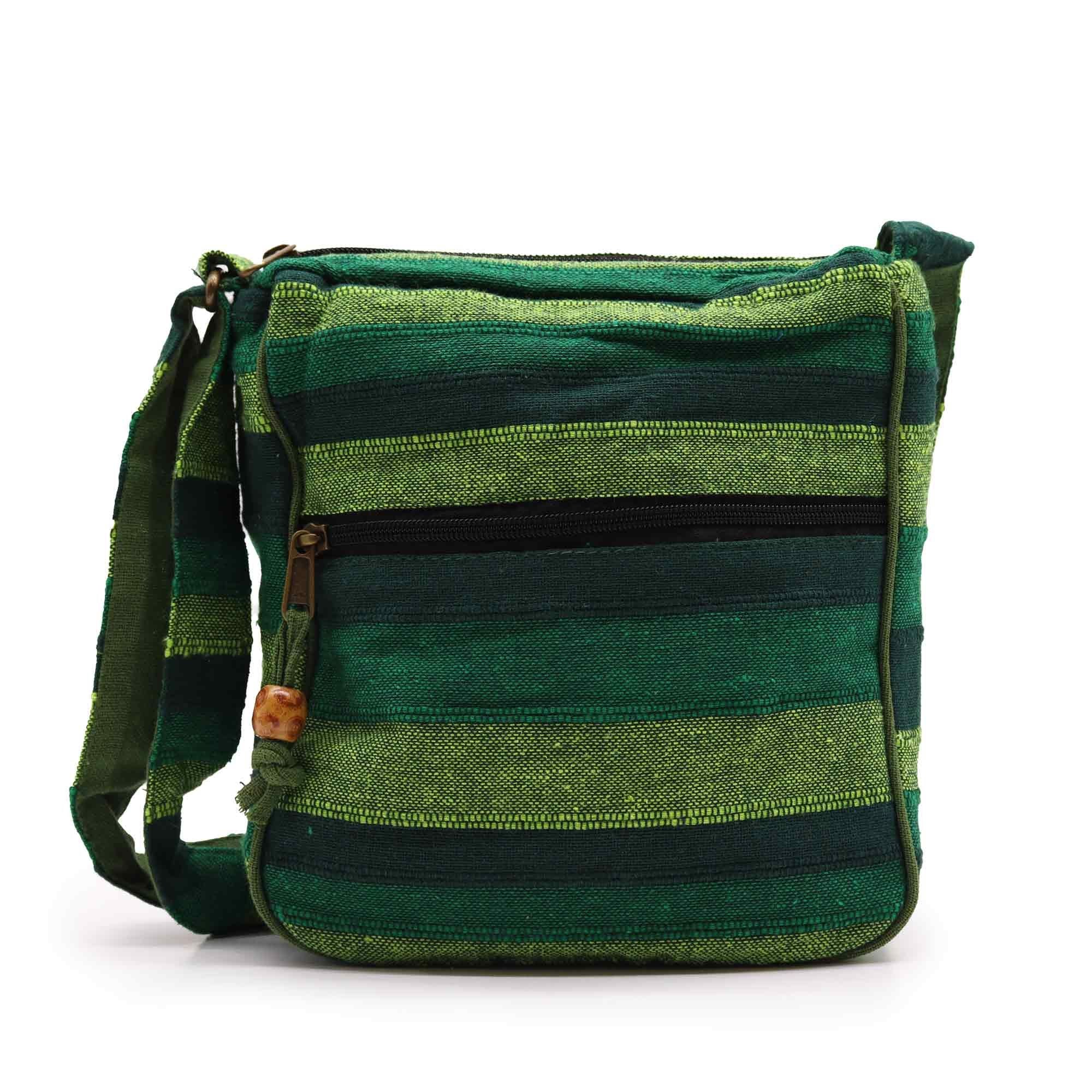 Lrg Nepal Sling Bag in Forest Green with Adjustable Strap Design