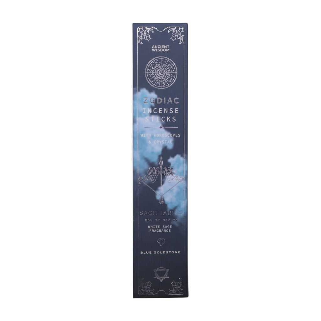 White Sage Zodiac Gemstone Crystal Incense Set for Sagittarius