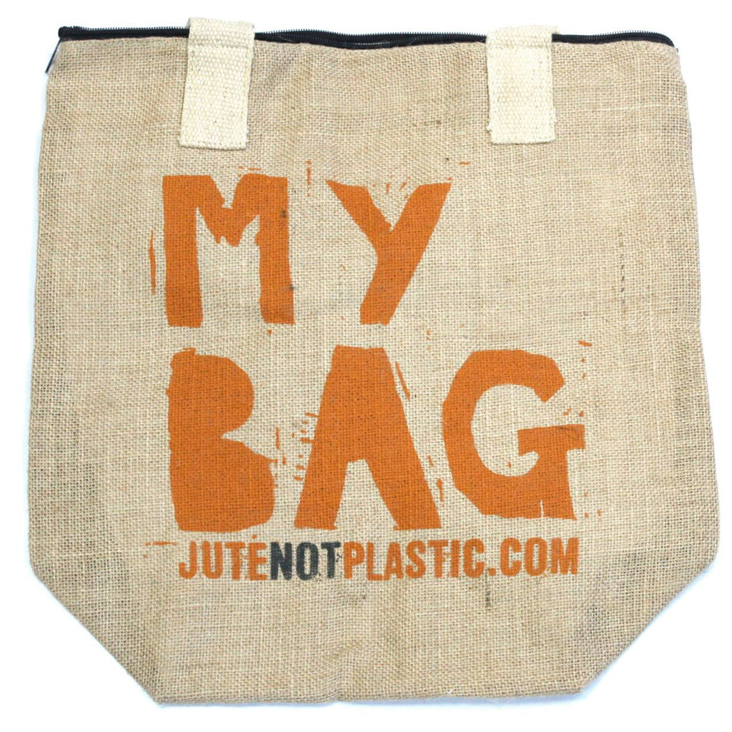 Eco Friendly Jute Bag with Unique Funky Designs and Cotton Handles