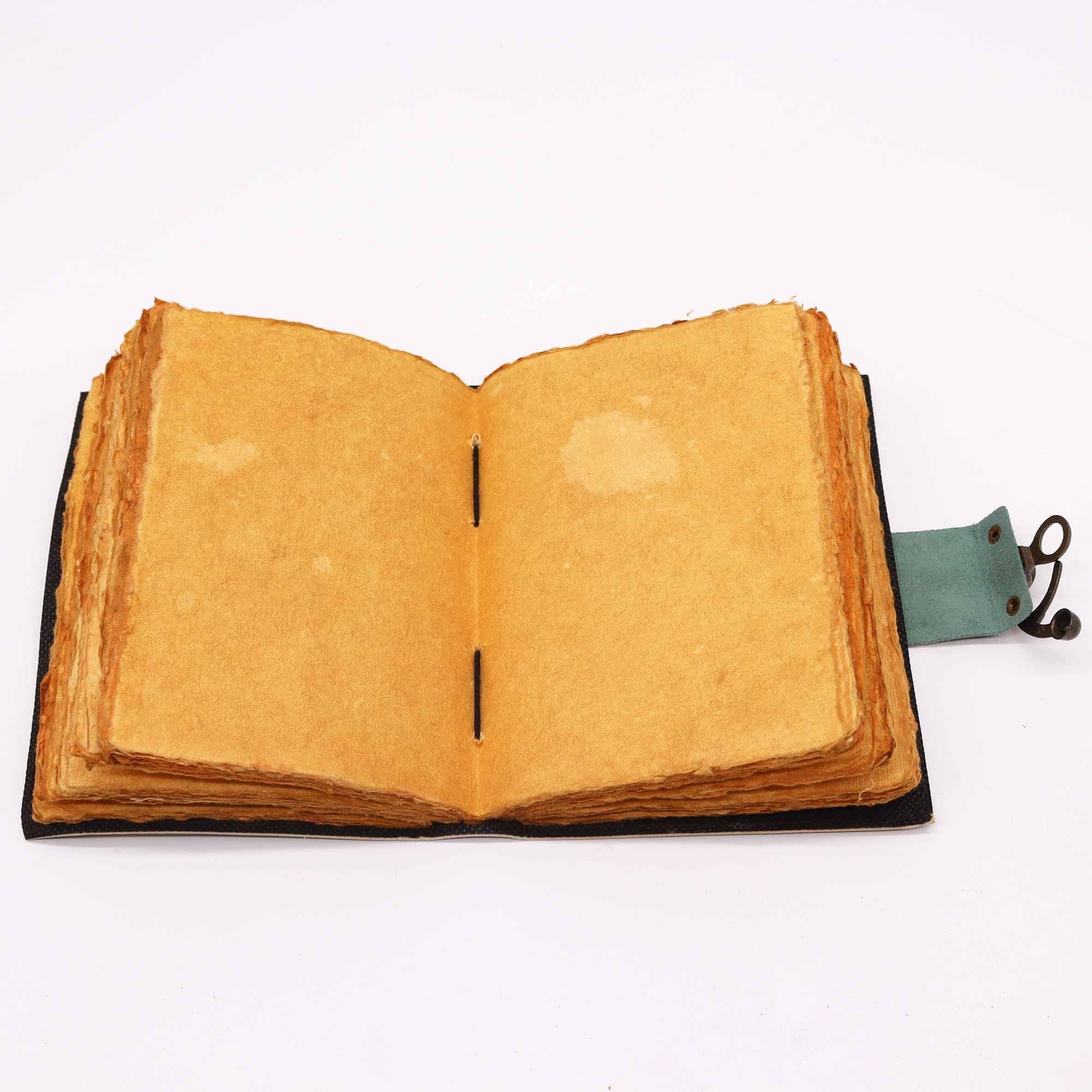 Leather Moon Phases Deckle Edge Notebook for Creative Journals