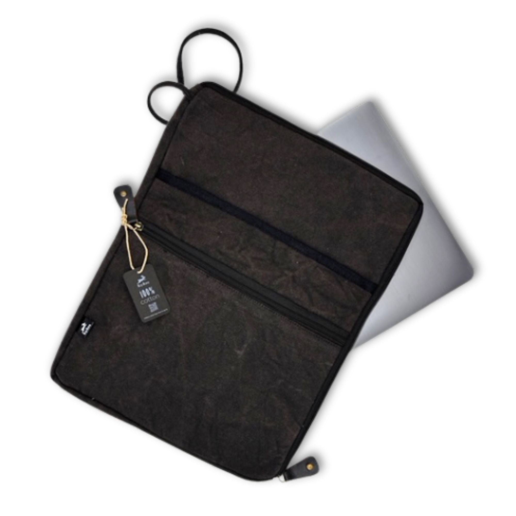Stonewash Large Laptop Pouch in Charcoal for Daily Convenience