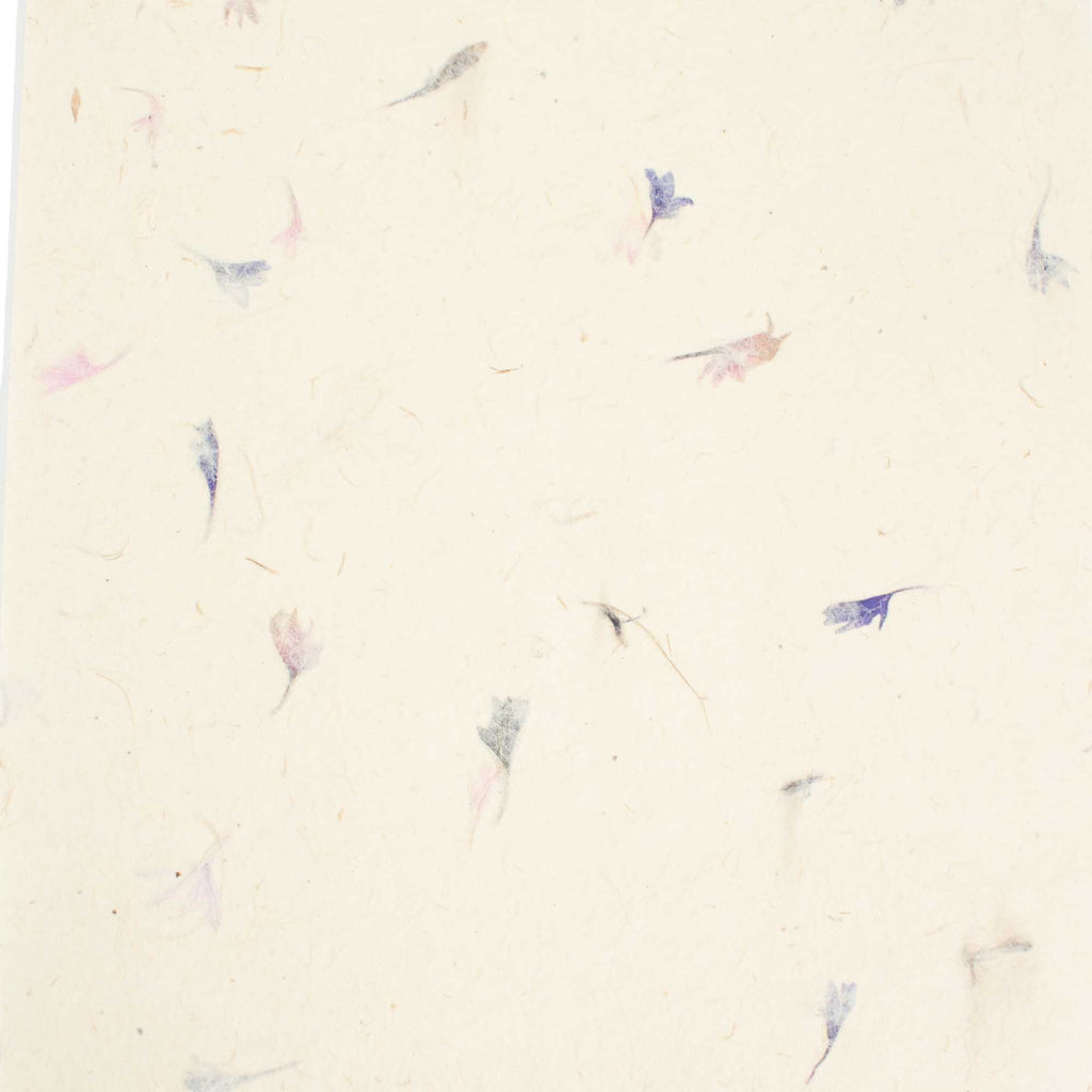 A4 Lokta Craft Paper Pack of 20 Sheets with Cornflower Design