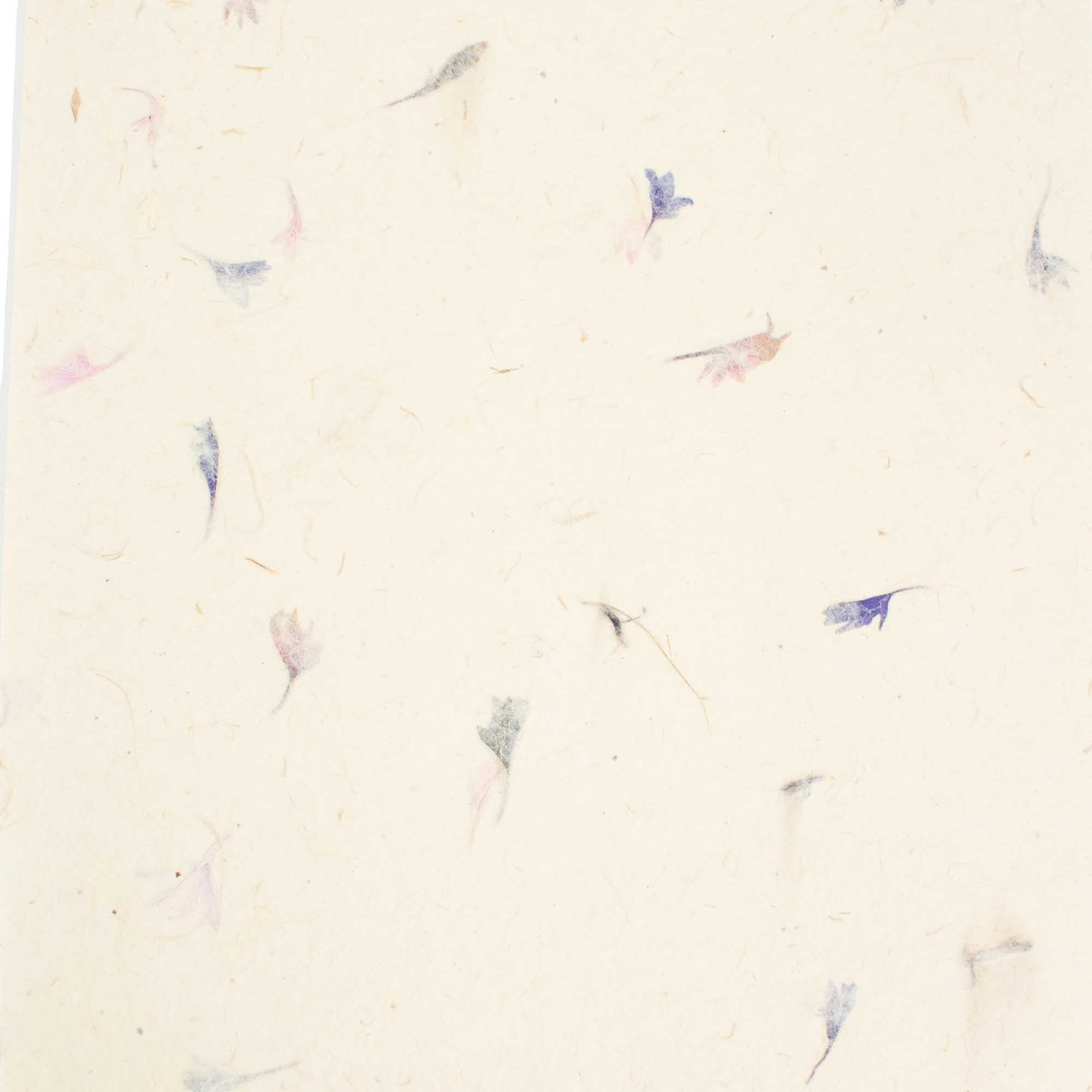 A4 Lokta Craft Paper Pack of 20 Sheets with Cornflower Design