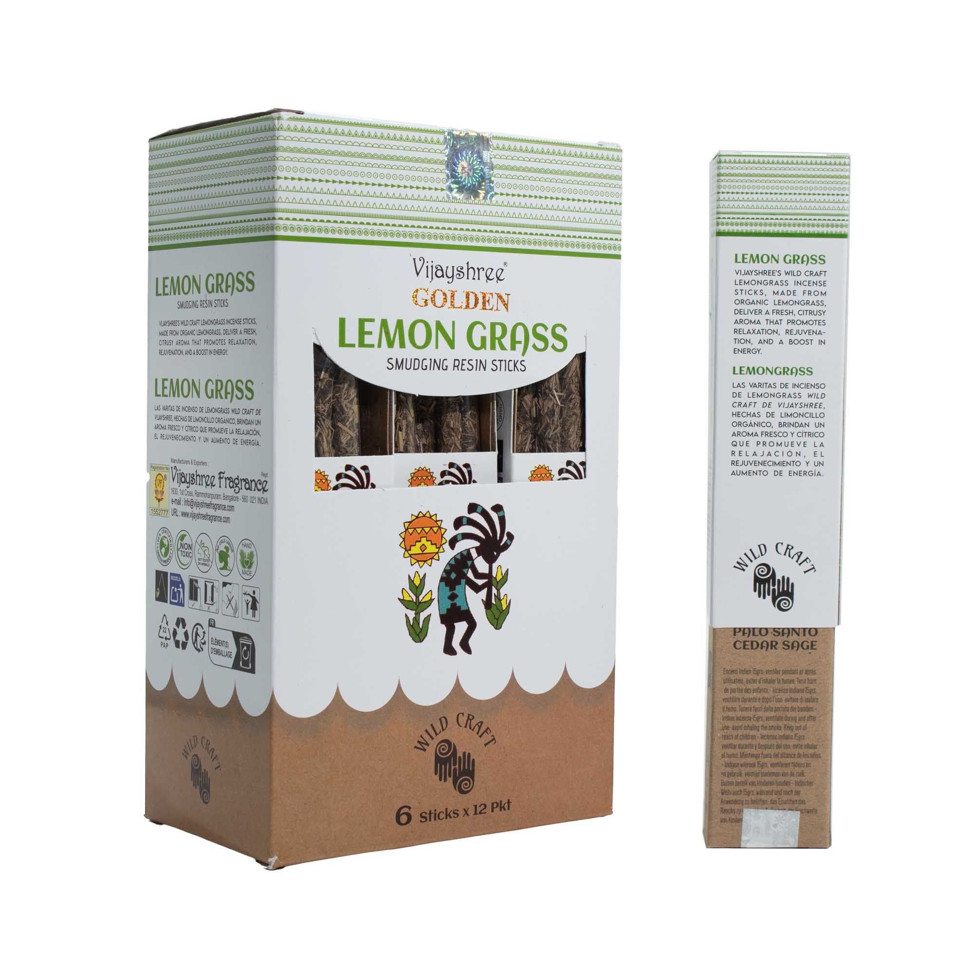 Golden Lemon Grass Smudging Resin Sticks for Fresh Aromas 30g