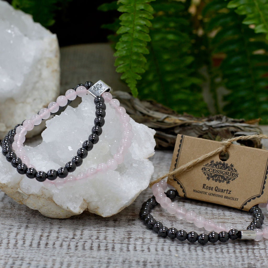 Magnetic Gemstone Bracelet with Rose Quartz Design for Gifting