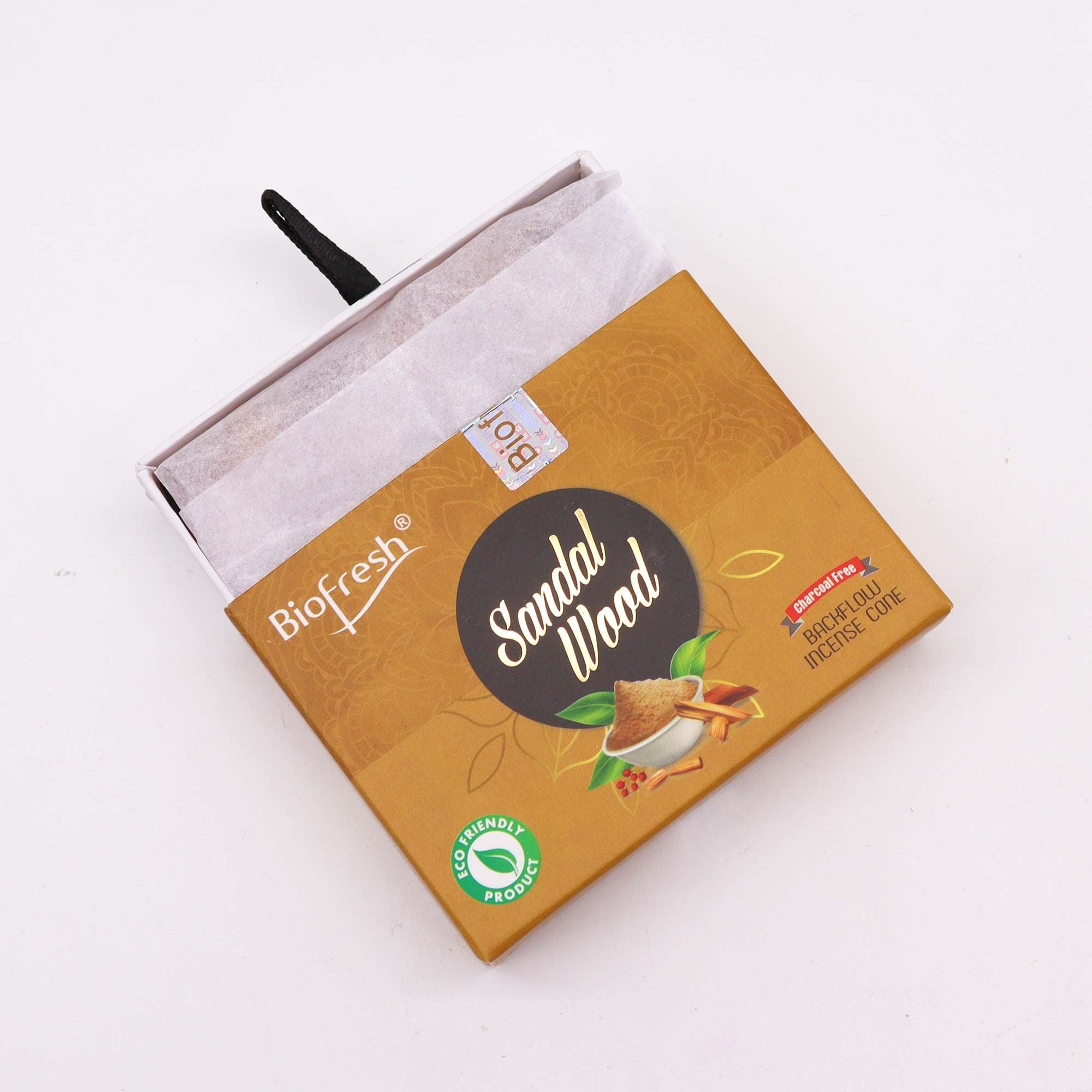 Biofresh Backflow Incense Cones Sandalwood for Calming Spaces