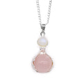 Gemstone Healing Hands Pendant with Rose Quartz and Silver Chain