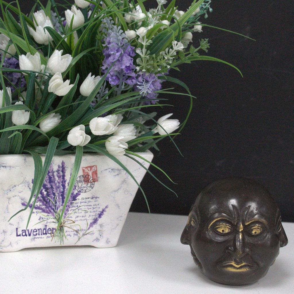 Fengshui Four Face Buddha 10cm Brass Decor for Home Serenity