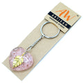 Orgonite Power Keyring with Rose Quartz Hearts and Golden Leaf