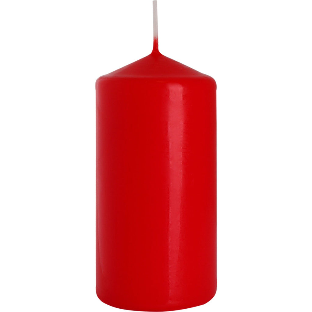 Vibrant Red Pillar Candle 60x120mm for Home Decor and Gifting