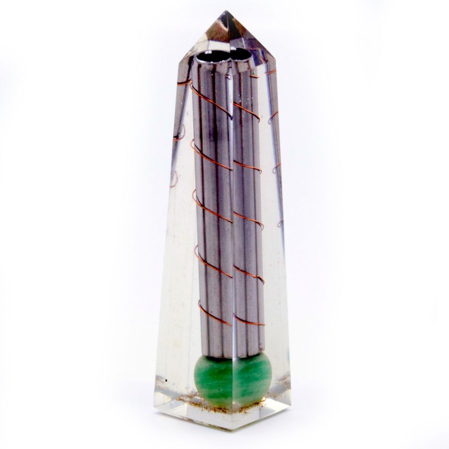 Orgonite Obelisk Power Point Green Aventurine for Home Decor