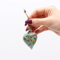 Small Decor Wood Heart with Mediterranean Tile Pattern Design