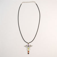 Indian Devotional Pendant - Silver Plated (45cm Cord)- Angel Chakra