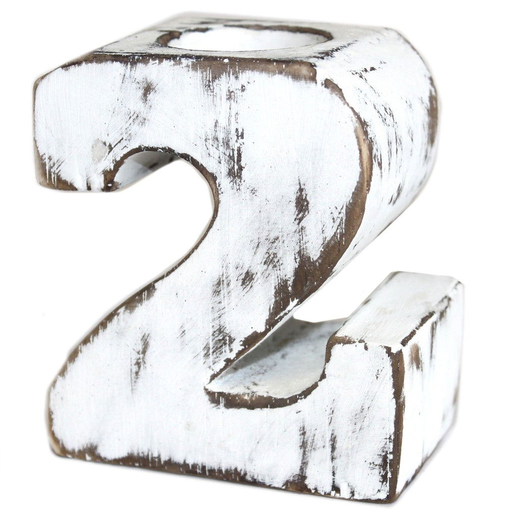 Wooden Birthday Numbers Candle Holder No.2 for Celebrations