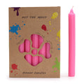 Solid Colour Dinner Candle Set in Rustic Deep Pink Pack of 21