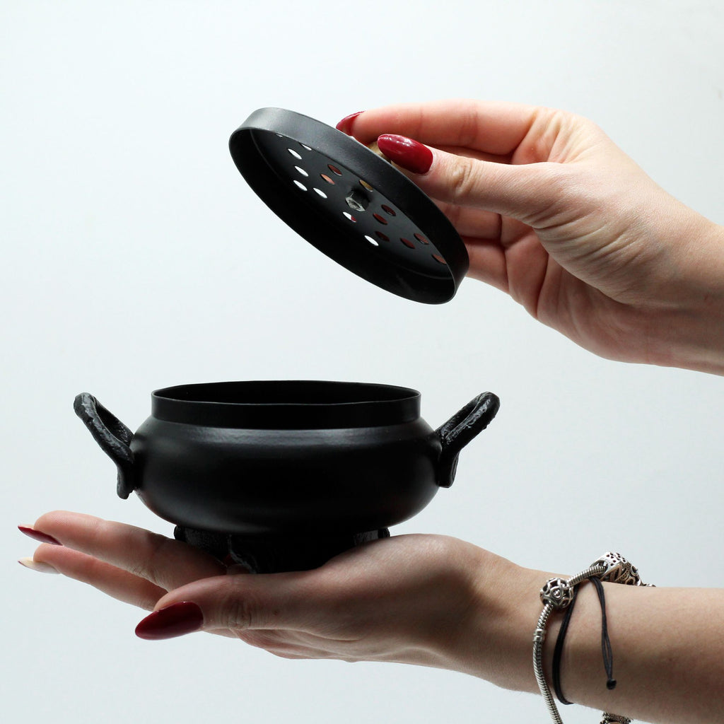 Classic Iron Cauldron Burner for Incense and Unique Home Décor