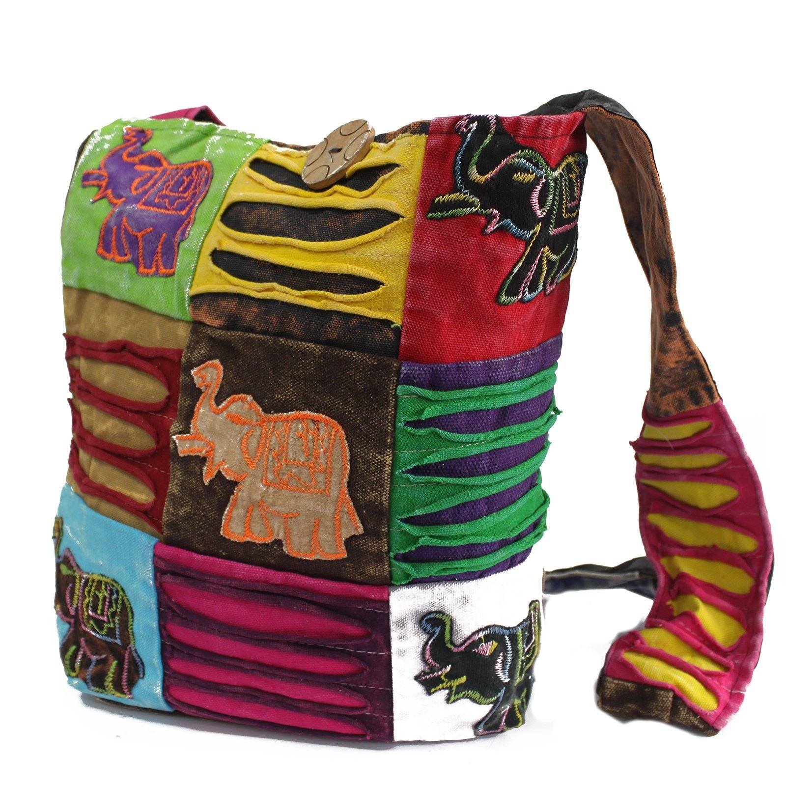 Stylish Ethnic Sling Bag in Chocolate with Unique Elephant Motif