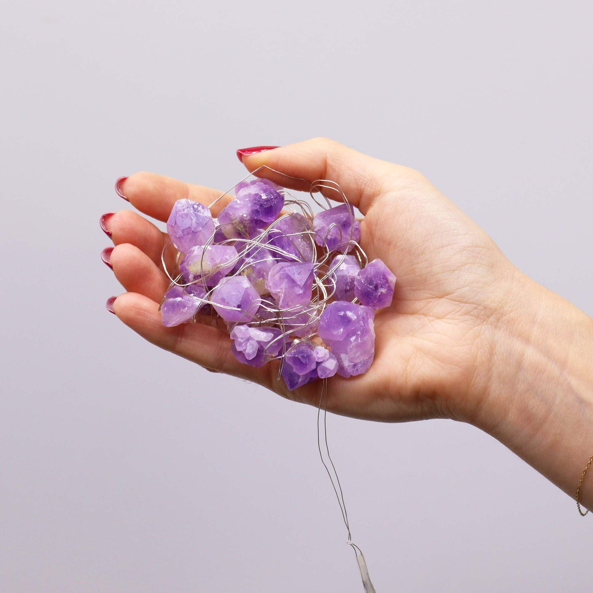 Gemstone Enchantment Lights with Amethyst Crystal Design