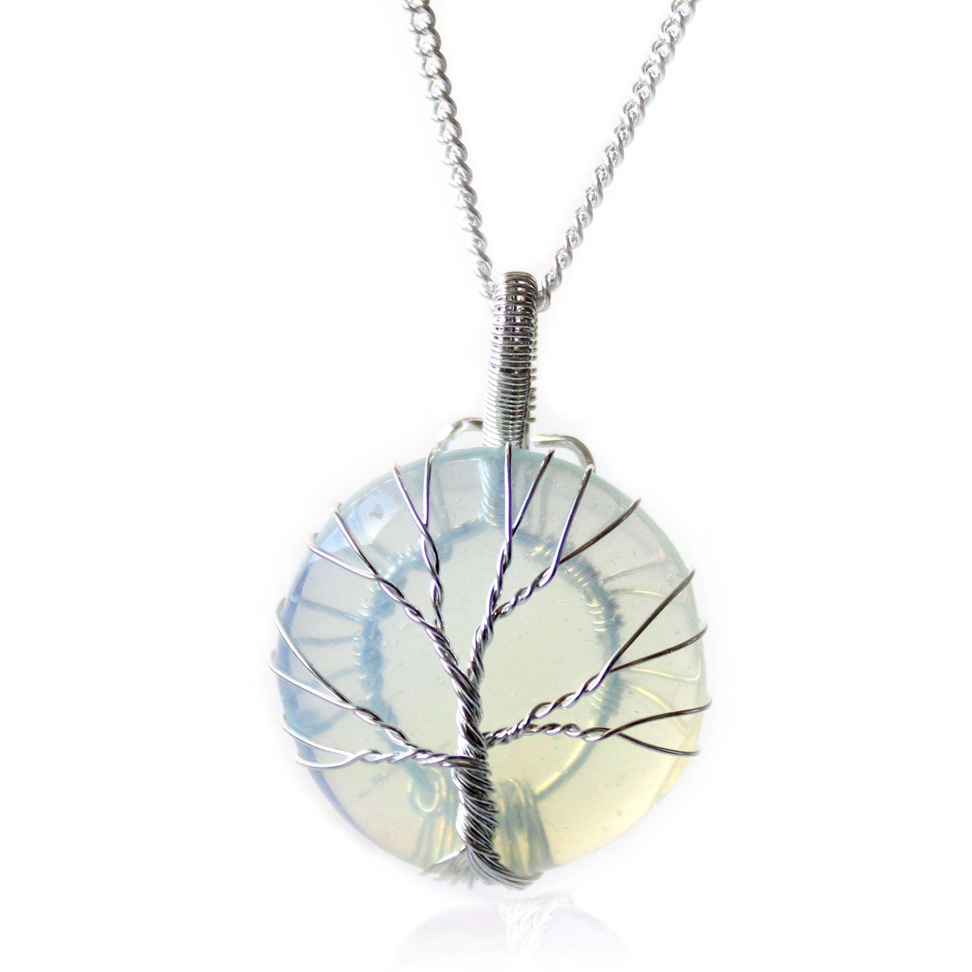Tree of Life Gemstone Necklace with Opalite for Elegant Style