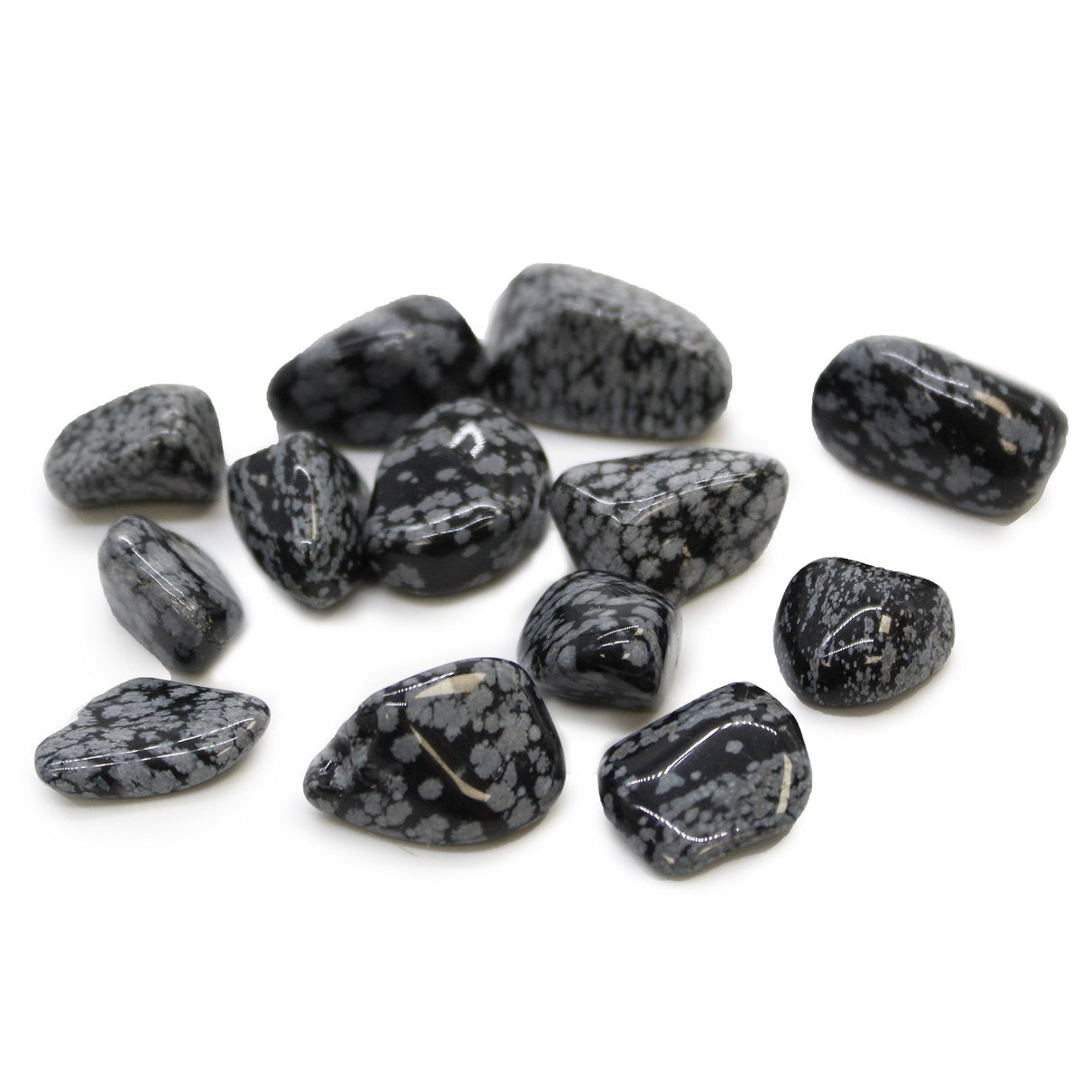 Medium Tumble Stone - Obsidian Snowflake