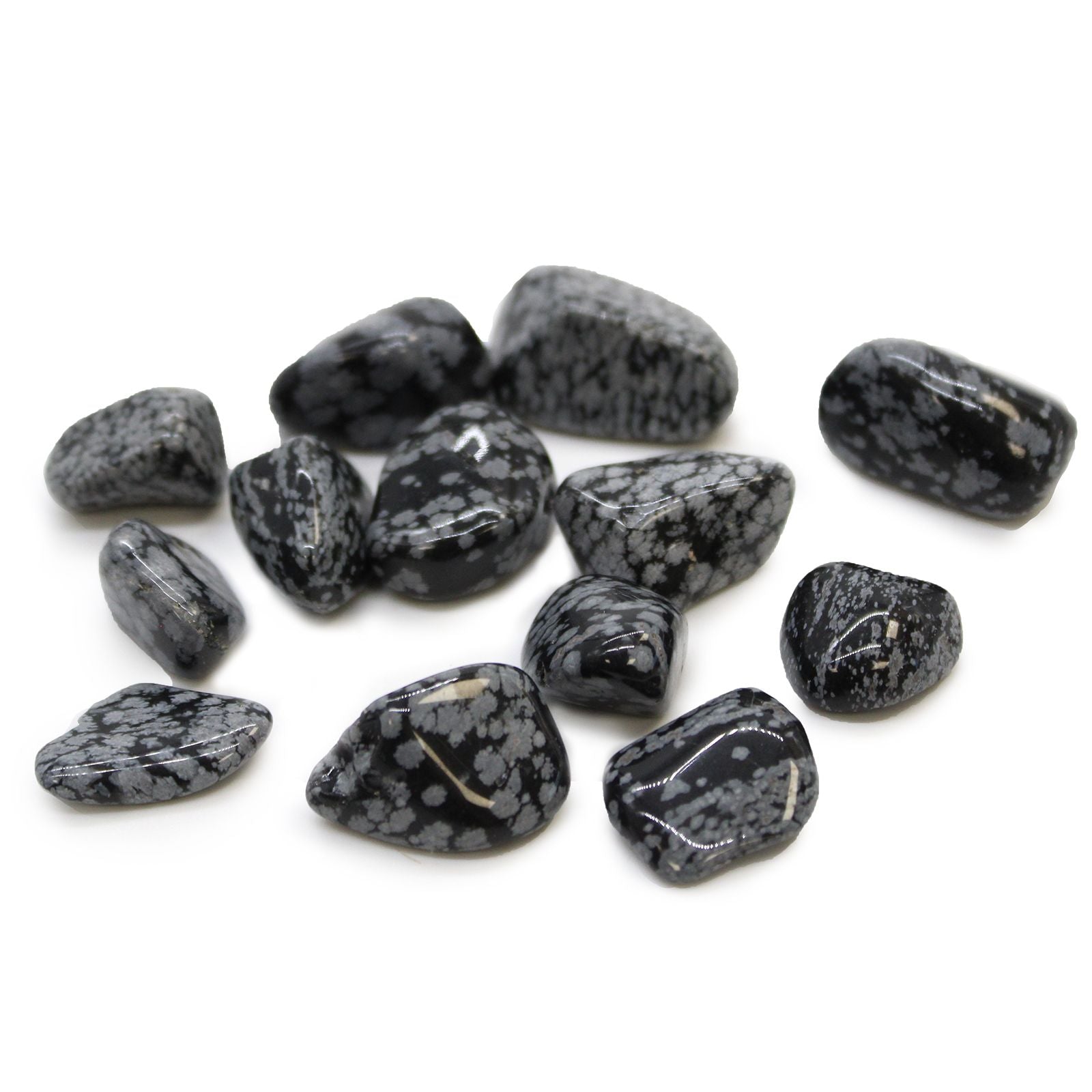 Medium Tumble Stone - Obsidian Snowflake