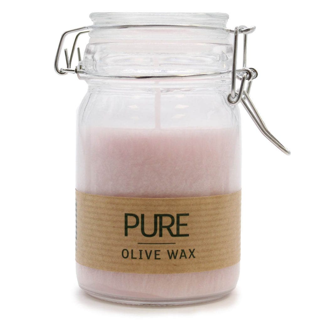 Pure Olive Wax Jar Candle 120x70 Antique Rose for Home Decor