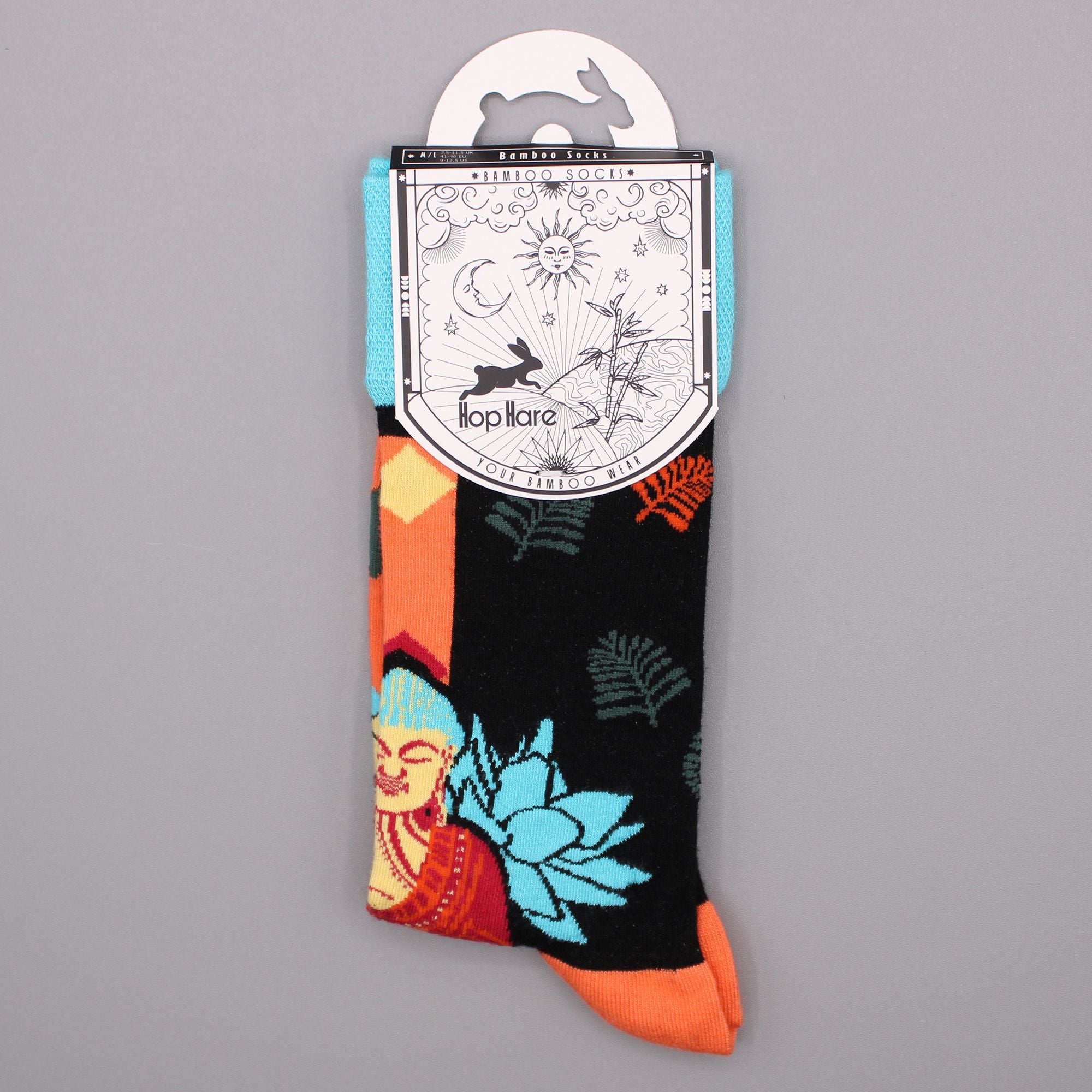 Hop Hare Bamboo Socks S/M - Blue Buddha & LotusÂ