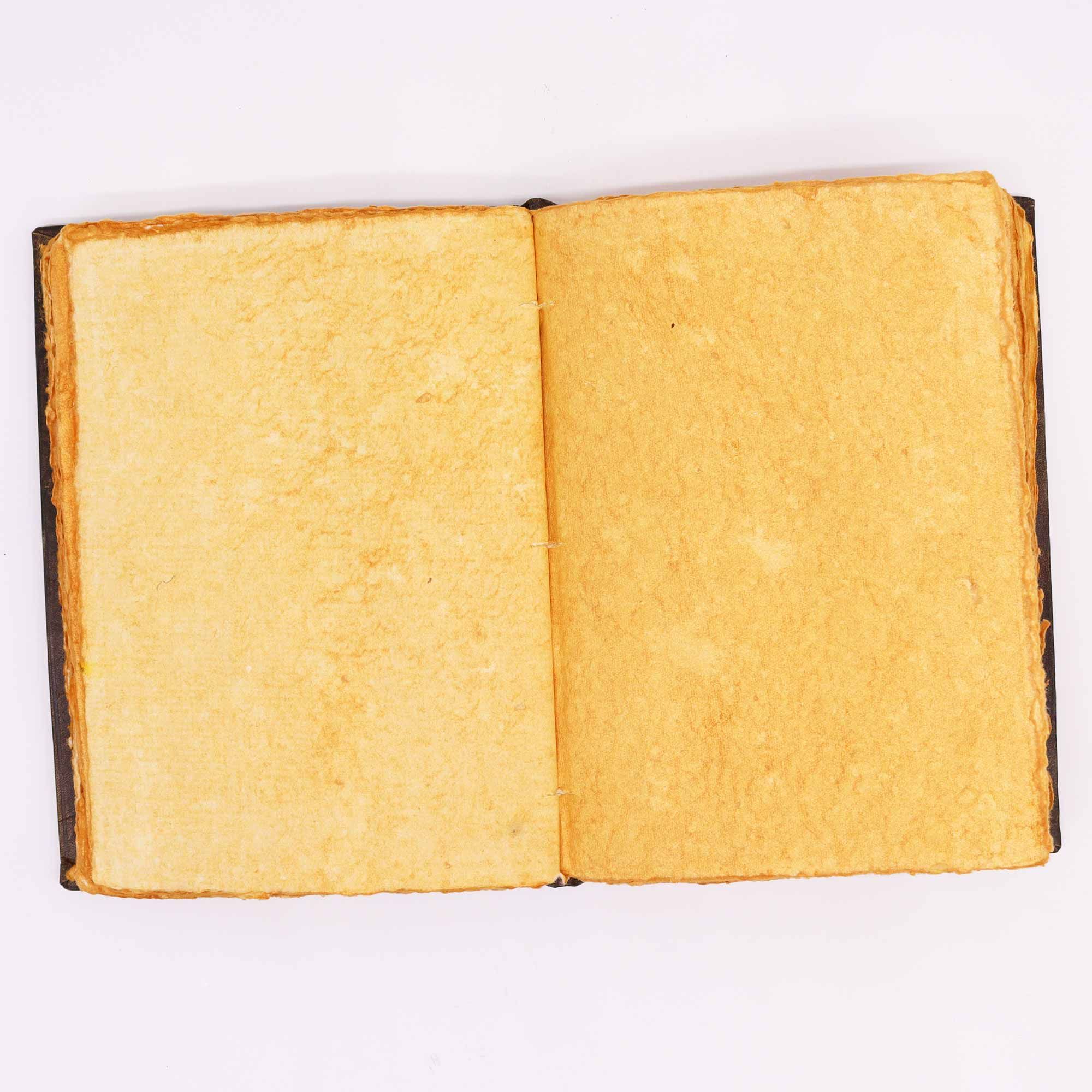 Hefty Red Tan Leather Book with Zinc Rose Decor and 200 Pages