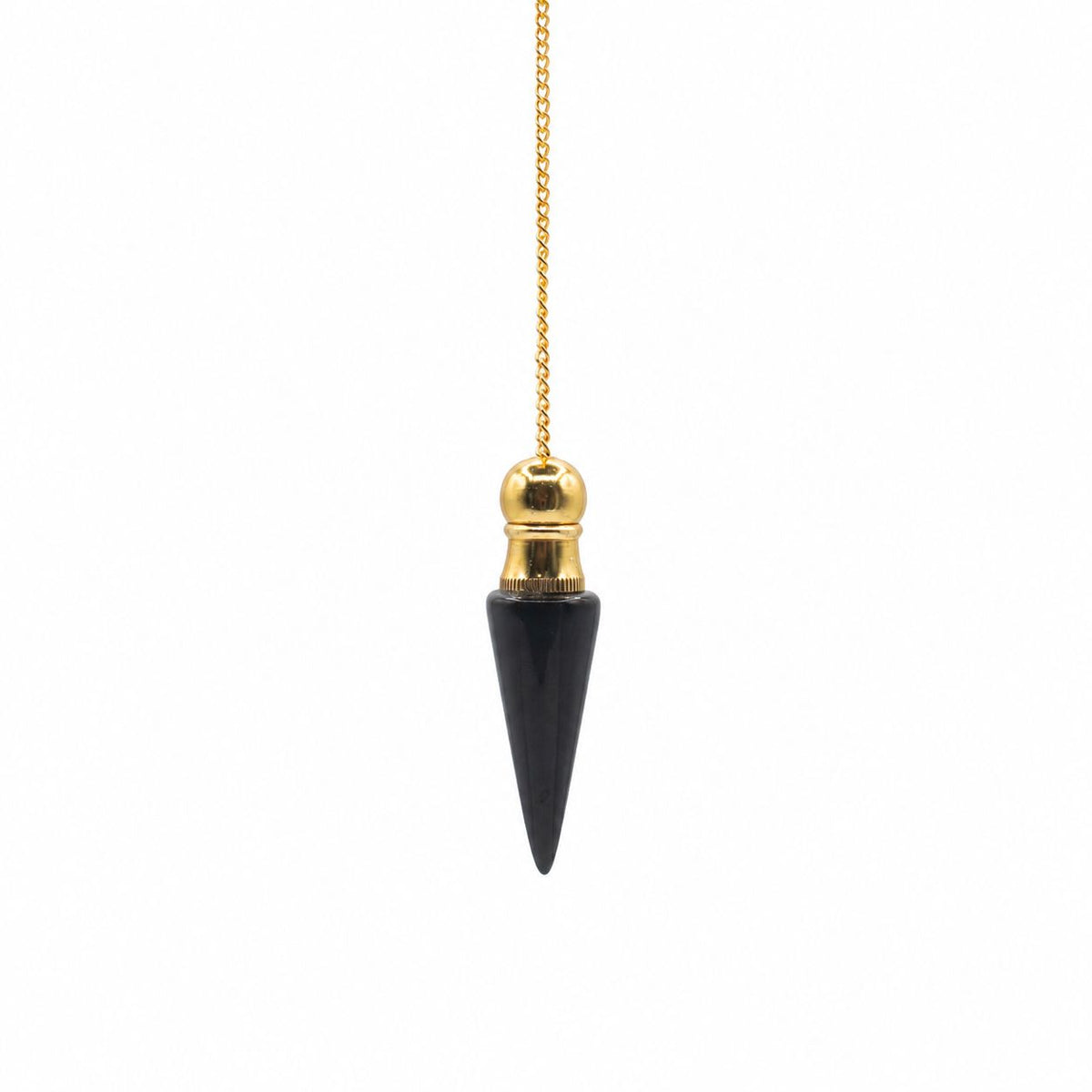 Secret Cavity Discovery of Truth Pendulum - Black Agate - Gold Plated