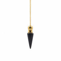 Secret Cavity Discovery of Truth Pendulum - Black Agate - Gold Plated