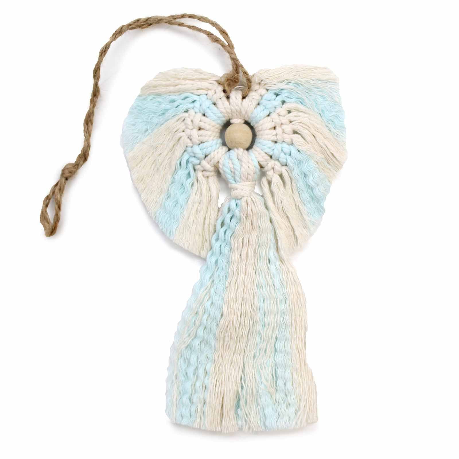 Macrame Angel Guardian Boy Gift for Newborns in Elegant Box
