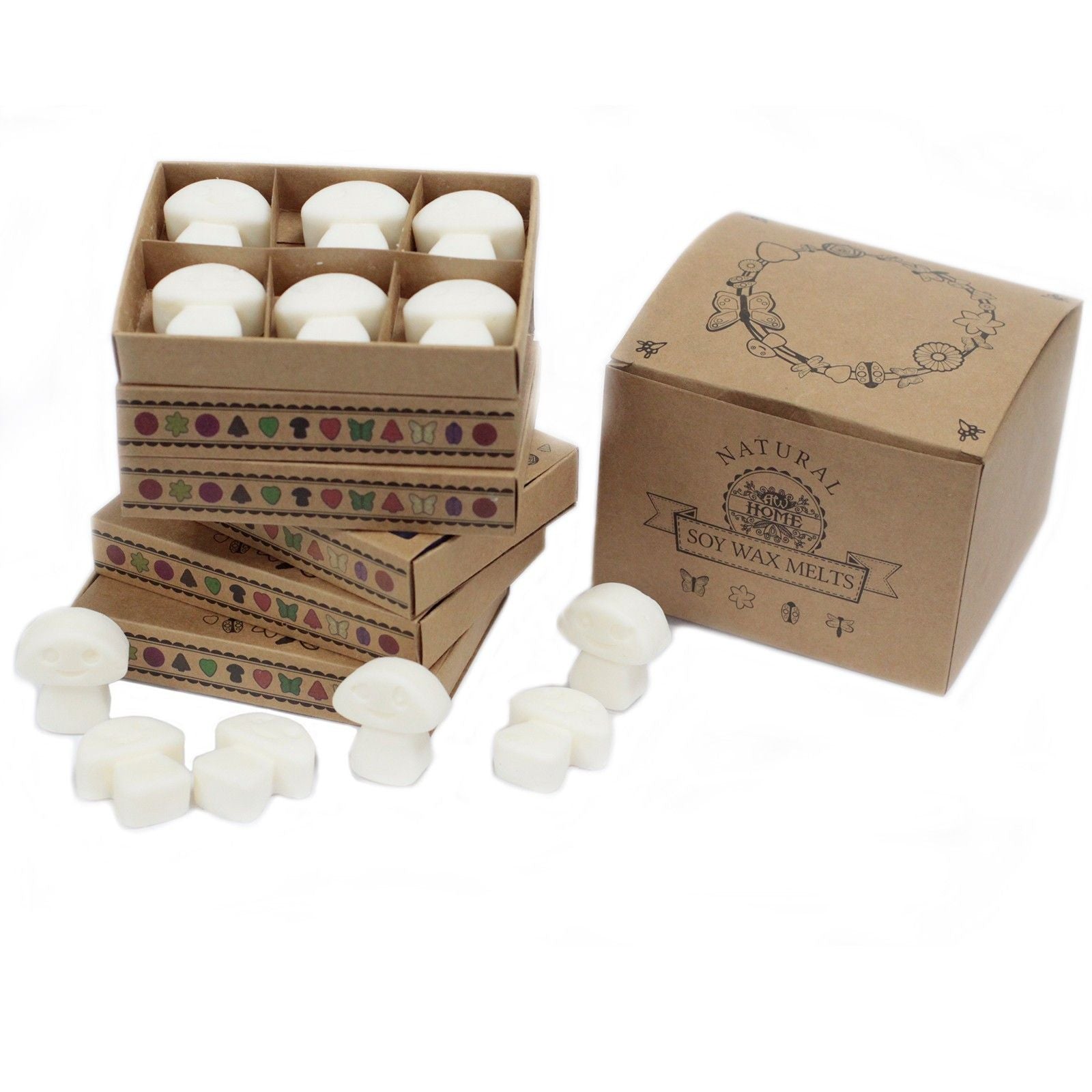 Box of 6 Natural Soy Wax Melts with Cinnamon and Orange Scents