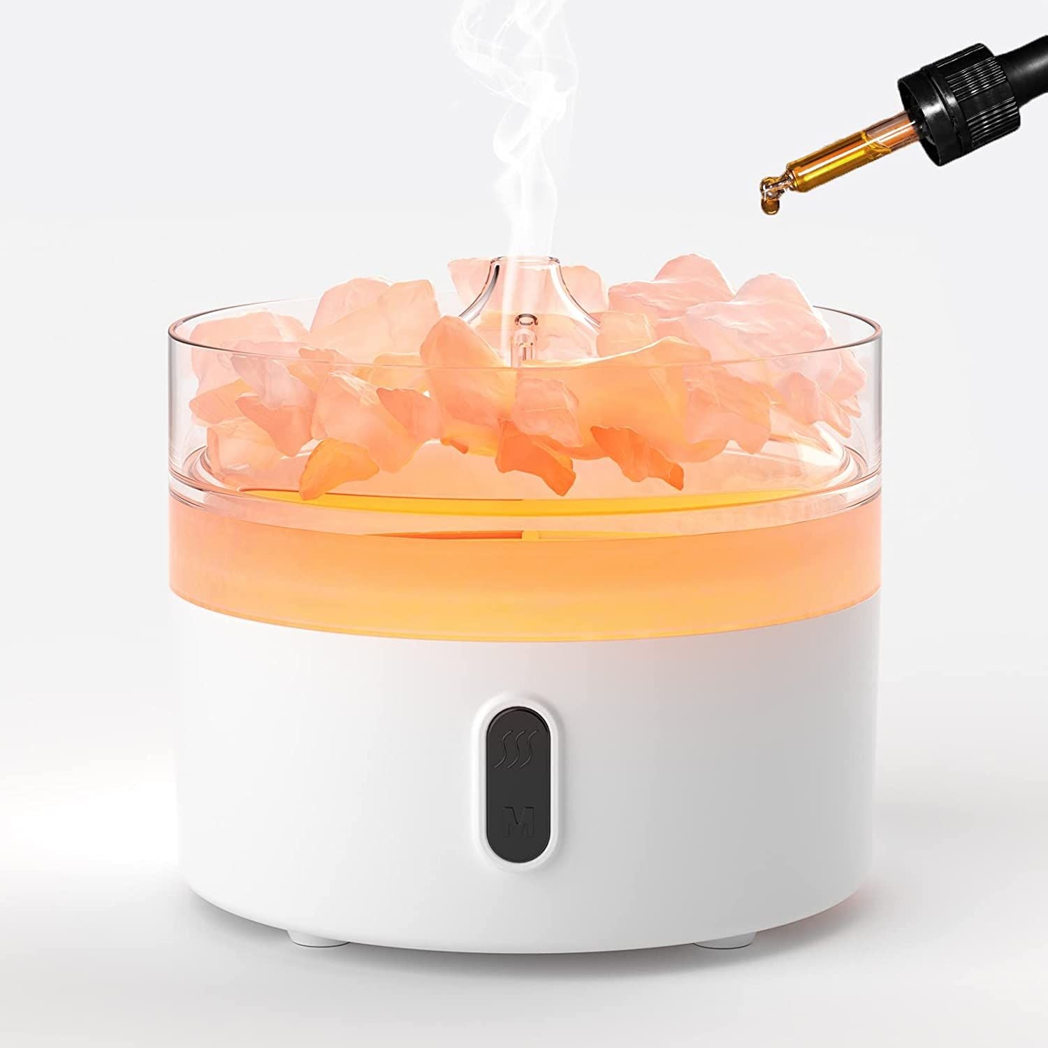Himalayan Salt Aroma Diffuser Night Light with USB C Flame Effect