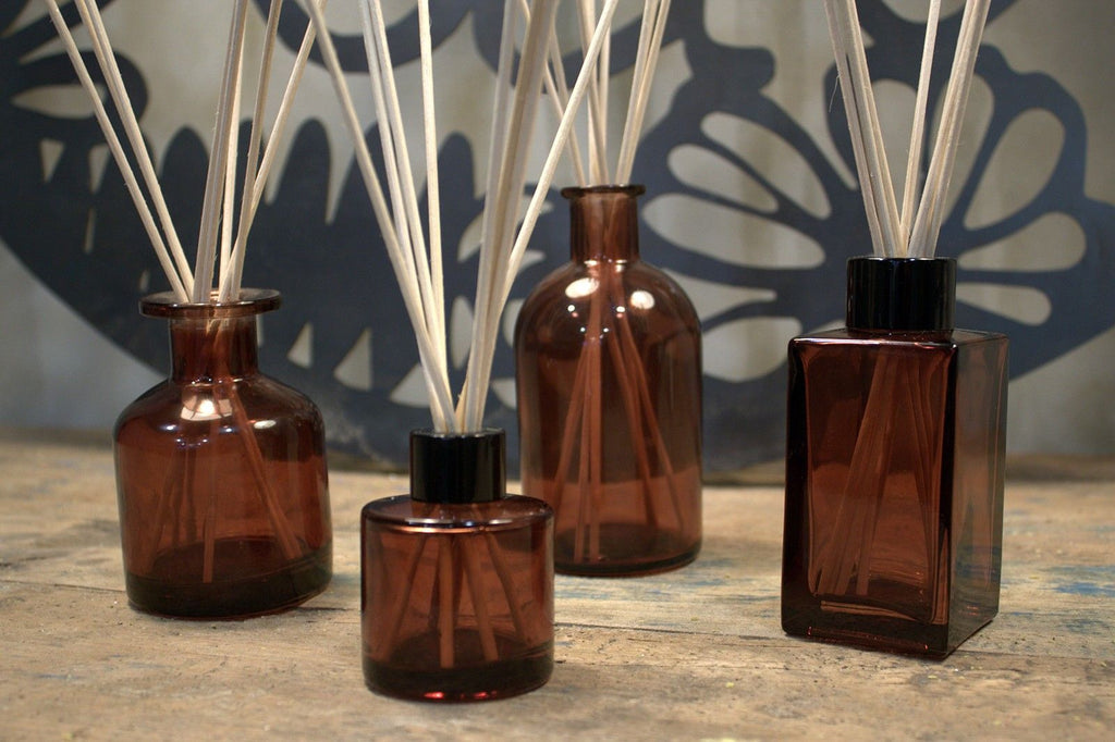 100 ml Square Long Reed Diffuser Bottle in Amber for Fragrance